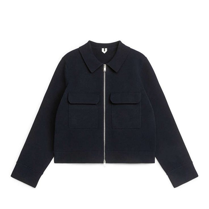 Sophisticated Silk Bomber Jacket